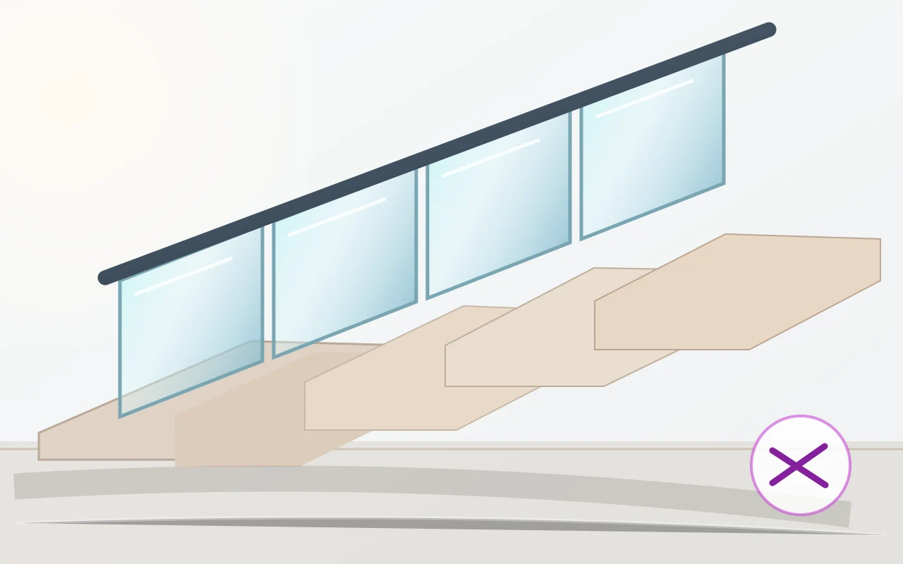 Staircase balustrade support for balustrade repair on a secure UK indoor staircase