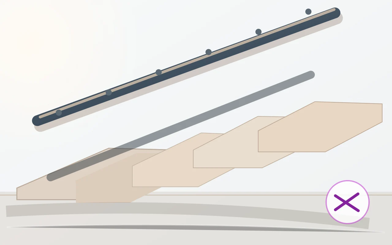 Stair and landing railing for staircase railing repair on a secure UK indoor staircase