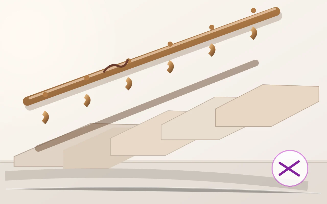 Timber profile restoration for timber banister repair on a secure UK indoor staircase